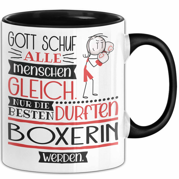Boxerin Geschenk Becher Tasse Gott Schuf Alle Menschen Gleich Nur Die Besten Durfeten Boxerin Werden Geschenkidee Lustig Trendation