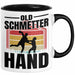 Handball Geschenk Tasse Geschenkidee Handball-Spieler Handballspielerin Mädchen Jungs Kaffee-Becher Old Schmetterhand Schwarz Trendation