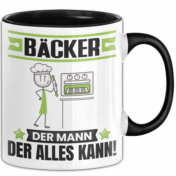Bäcker Tasse Geschenk für Bäcker Der Mann Der Alles Kann Geschenkidee zum Geburtstag Schwarz Trendation