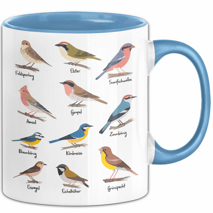 Garten Vögel Tasse Geschenk Lustige Geschenkidee Spruch Blau Trendation