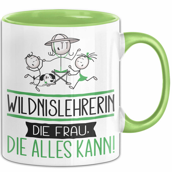 Wildnislehrerin Geschenk Tasse Becher Die Frau Die Allen Kann Geschenkidee für eine Wildnislehrerin Lustig Grün Trendation