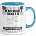 Tierkunst-Maler Tasse Geschenk für Tierkunst-Maler Geburtstag Lustiger Spruch Kaffee-Becher Was Ist Deine Superkraft Blau Trendation