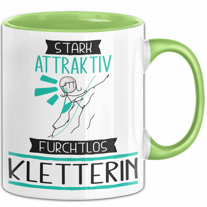 Kletterin Tasse Geschenk Becher Stark Attraktiv Furchtlos Kletterin Lustige Geschenkidee Grün Trendation