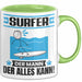 Surfer Tasse Geschenk für Surfer Der Mann Der Alles Kann Geschenkidee zum Geburtstag Grün Trendation
