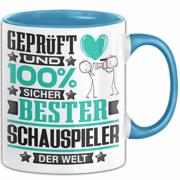 Schauspieler Geschenk Lustiger Spruch für Schauspieler Geschenkidee Bester Schauspieler Der Welt Blau Trendation