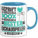 Schauspieler Geschenk Lustiger Spruch für Schauspieler Geschenkidee Bester Schauspieler Der Welt Blau Trendation