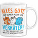 Büroarbeit Kollege Tasse Geschenk Lustige Geschenkidee Spruch Alles Gute Für Deinen Neuen Job Verräter Weiß Trendation