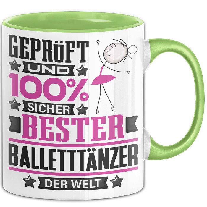 Balletttänzer Geschenk Lustiger Spruch für Balletttänzer Geschenkidee Bester Balletttänzer Der Welt Grün Trendation