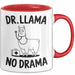 Lama Tasse Geschenk Dr Llama No Drama Geschenkidee Lustig Tier Rot Trendation