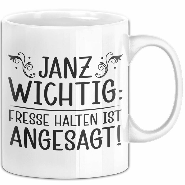 Kollege Tasse Geschenk Janu Wichtig Fresse Halten Ist Angesagt Weiß Trendation