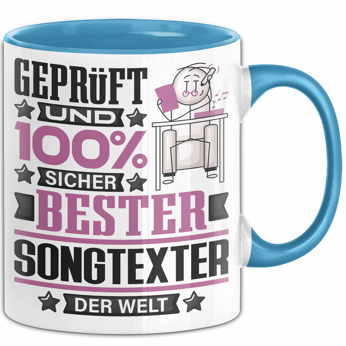 Songtexter Geschenk Lustiger Spruch für Songtexter Geschenkidee Bester Songtexter Der Welt Blau Trendation
