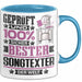 Songtexter Geschenk Lustiger Spruch für Songtexter Geschenkidee Bester Songtexter Der Welt Blau Trendation
