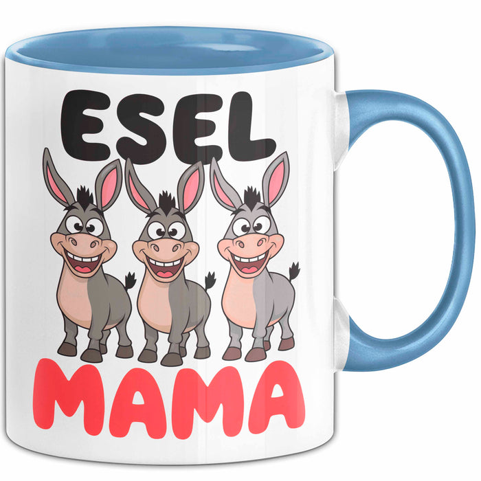 Esel Mama Tasse Geschenk Lustige Geschenkidee Spruch Esel Mama Blau Trendation