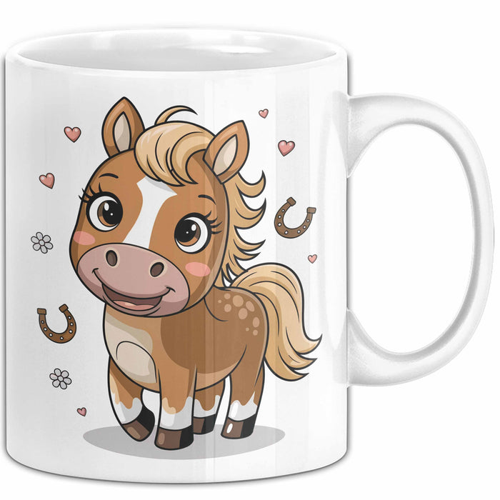 Pferdeliebhaber Tasse Geschenkidee für Reitsport Weiß Trendation