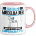 Modelbauer Tasse Geschenk für Modelbauer Geburtstag Lustiger Spruch Kaffee-Becher Was Ist Deine Superkraft Rosa Trendation