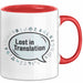 Linguist Tasse Geschenkidee Lost in Translation Sprachnerd Rot Trendation
