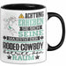 Rodeo-Cowboy Geschenk Tasse Lustiger Spruch Erheben Sie Sich Der Rodeo-Cowboy Betritt den Raum Schwarz Trendation