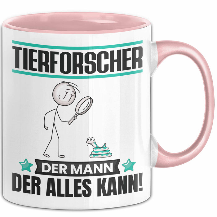 Tierforscher Tasse Geschenk für Tierforscher Der Mann Der Alles Kann Geschenkidee zum Geburtstag Rosa Trendation