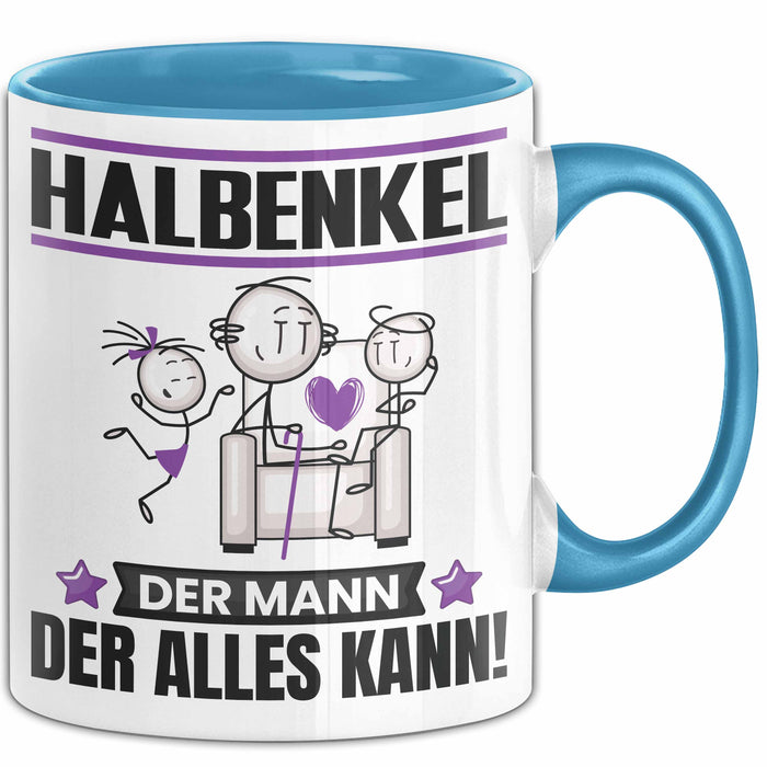 Halbenkel Tasse Geschenk für Halbenkel Der Mann Der Alles Kann Geschenkidee zum Geburtstag Blau Trendation