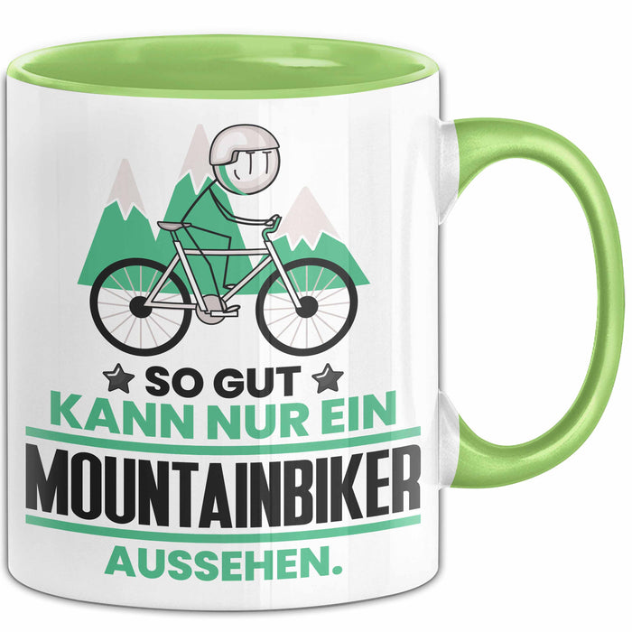 Mountainbiker Geschenk Tasse So Gut Kann Nur Ein Mountainbiker Aussehen Geschenkidee Kaffee-Becher Grün Trendation