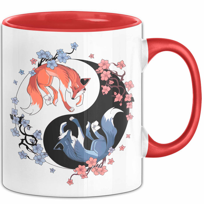 Fuchs Tierliebhaber Tasse Geschenk Lustige Geschenkidee Spruch Japanischer Kitsune Fuchs Rot Trendation