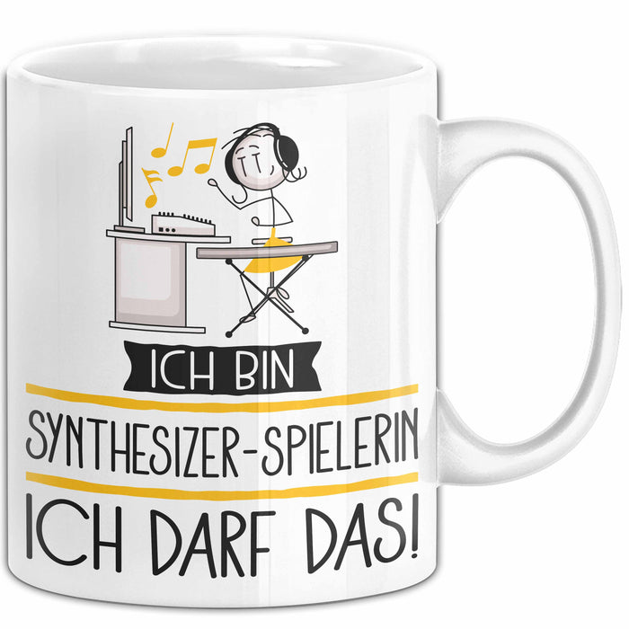 Geschenk für Synthesizer-Spielerin Tasse Lustige Geschenkidee Geburtstag Ich Bin Synthesizer-Spielerin Ich Darf Das Weiß Trendation