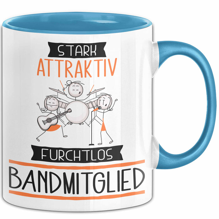 Bandmitglied Tasse Geschenk Becher Stark Attraktiv Furchtlos Bandmitglied Lustige Geschenkidee Blau Trendation