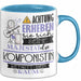Komponistin Tasse Geschenk Lustiger Spruch Bitte Erheben Sie Sich Seine Majestät Die Komponistin Betritt Den Raum Blau Trendation