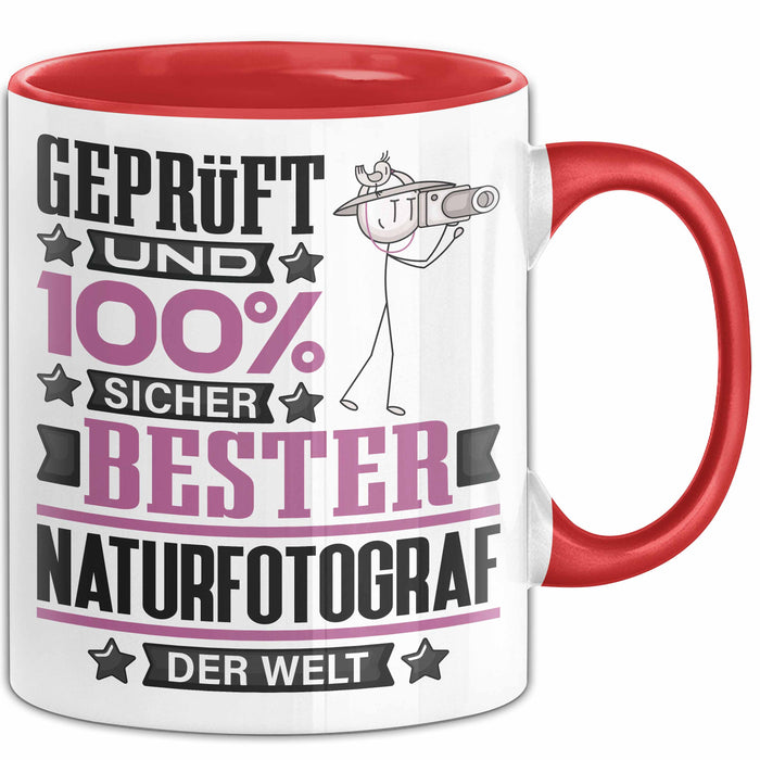 Naturfotograf Geschenk Lustiger Spruch für Naturfotograf Geschenkidee Bester Naturfotograf Der Welt Rot Trendation