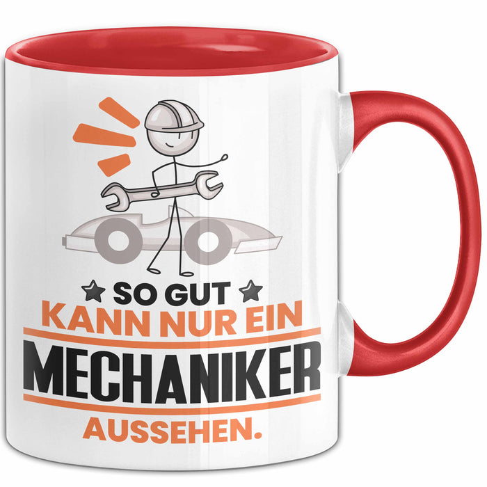 Mechaniker Geschenk Tasse So Gut Kann Nur Ein Mechaniker Aussehen Geschenkidee Kaffee-Becher Rot Trendation
