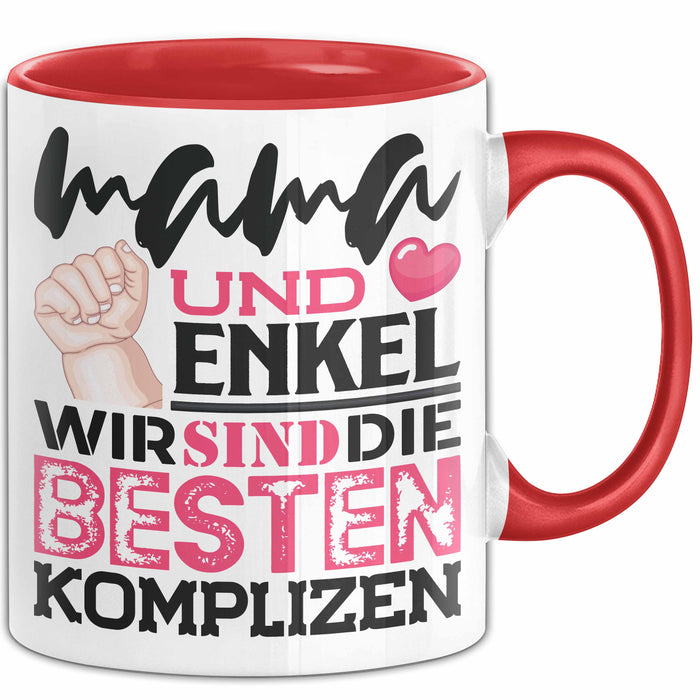 Mama Und Enkel Tasse Geschenk Beste Komplizen Lustiger Spruch Rot Trendation