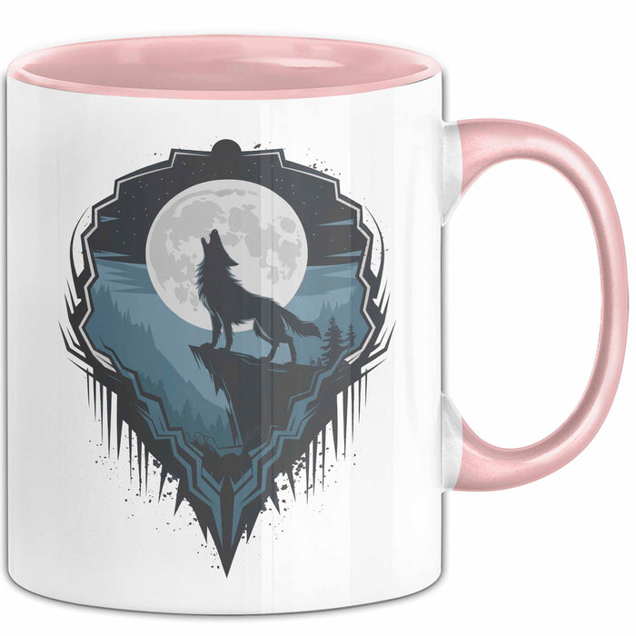 Wolf Tierliebhaber Tasse Geschenkidee für Wildtier Fans Rosa Trendation