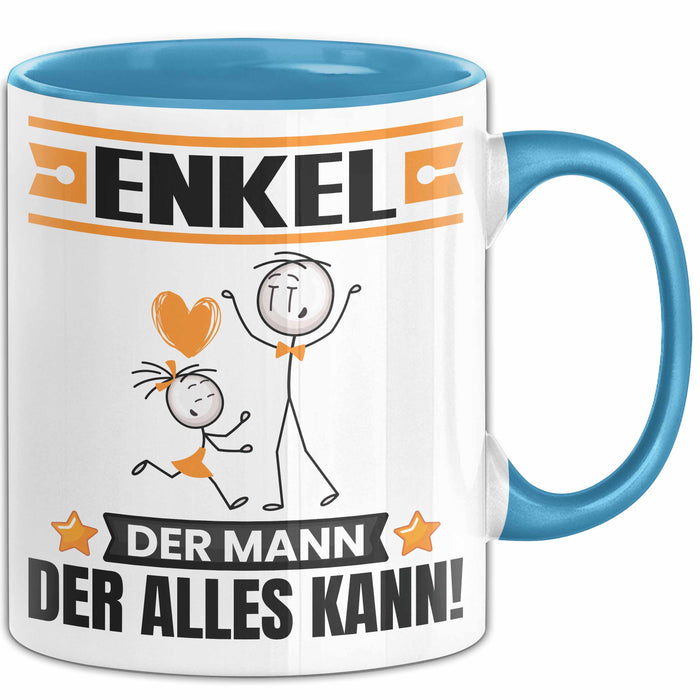 Enkel Tasse Geschenk für Enkel Der Mann Der Alles Kann Geschenkidee zum Geburtstag Blau Trendation