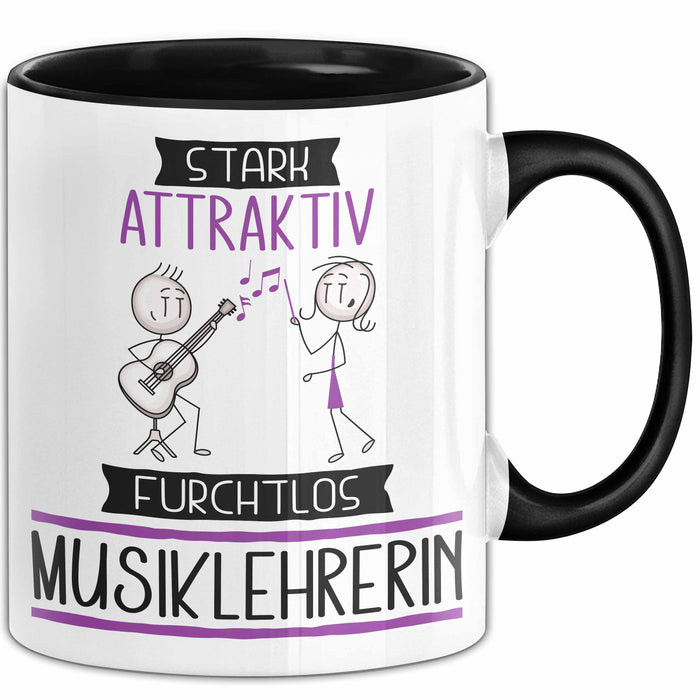 Musiklehrerin Tasse Geschenk Becher Stark Attraktiv Furchtlos Musiklehrerin Lustige Geschenkidee Trendation