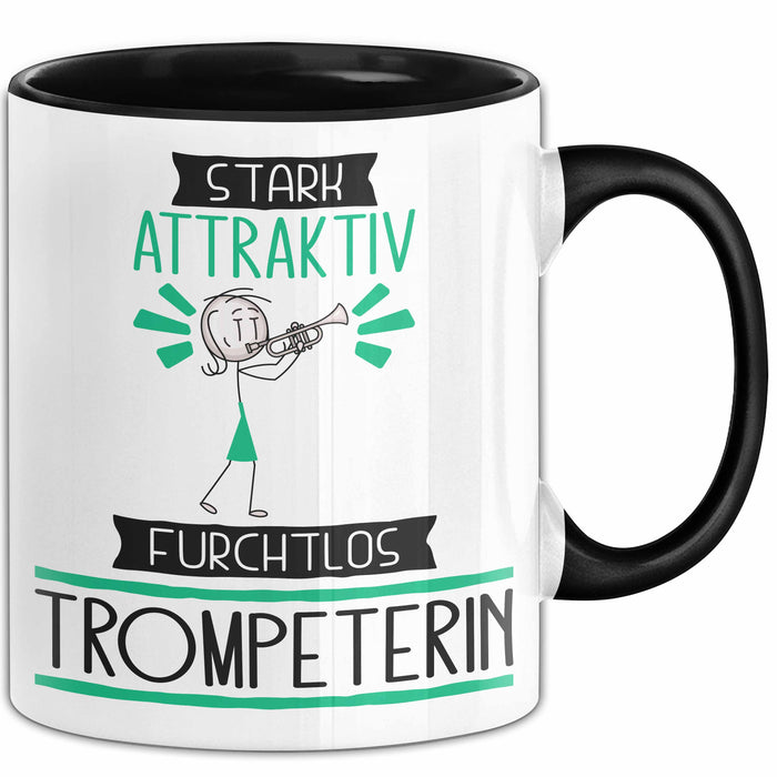 Trompeterin Tasse Geschenk Becher Stark Attraktiv Furchtlos Trompeterin Lustige Geschenkidee Trendation