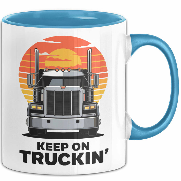 LKW Fahrer Tasse Geschenk Lustige Geschenkidee Spruch Für Straßen Krieger Blau Trendation