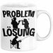 Angler Tasse Geschenk für Fischer Angler Männer Geschenkidee Problem und Lösung Angeln Spruch Weiß Trendation