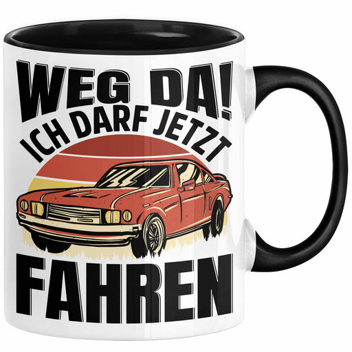 Führerschein Bestanden Geschenk Tasse Führerscheinprüfung Bestanden Geschenkidee Weg Da Ich Darf Jetzt Fahren Schwarz Trendation