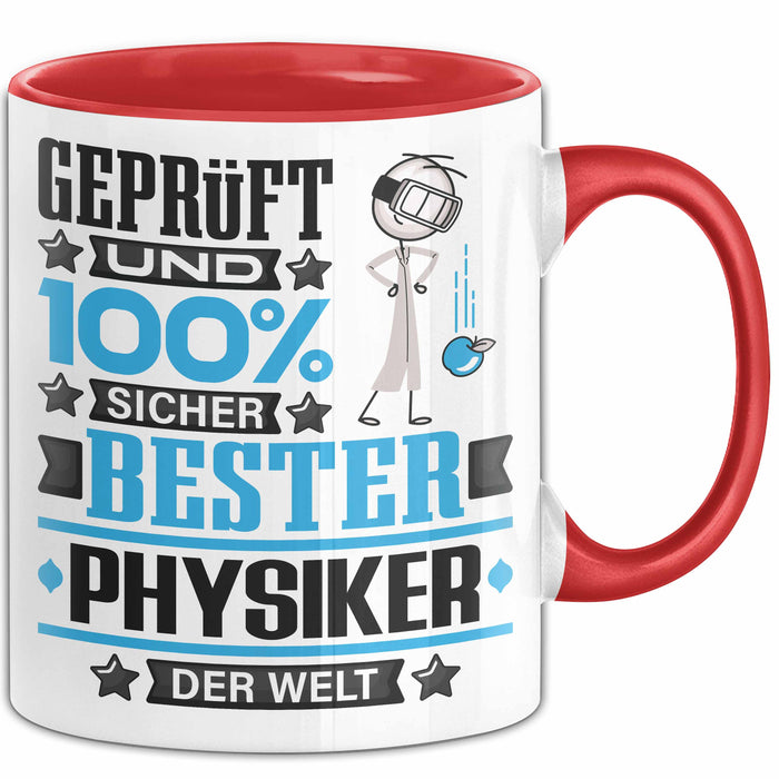 Physiker Geschenk Lustiger Spruch für Physiker Geschenkidee Bester Physiker Der Welt Rot Trendation