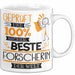 Beste Forscherin Der Welt Tasse Geschenk für Eine Forscherin Geprüft Und Sicher Geschenkidee Geburtstag Weihnachten Weiß Trendation