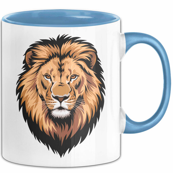 Löwe Sternzeichen Löwe Tasse Geschenk Lustige Geschenkidee Spruch Blau Trendation