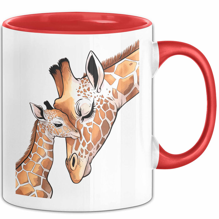 Giraffenmama Tasse Geschenk Lustige Geschenkidee Spruch Rot Trendation