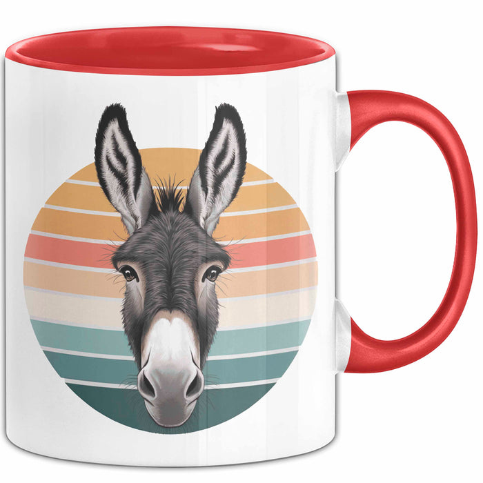 Eselbauer Esel Tier Tasse Geschenk Lustige Geschenkidee Spruch Rot Trendation