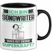 Songwriter Tasse Geschenk für Songwriter Geburtstag Lustiger Spruch Kaffee-Becher Was Ist Deine Superkraft Schwarz Trendation