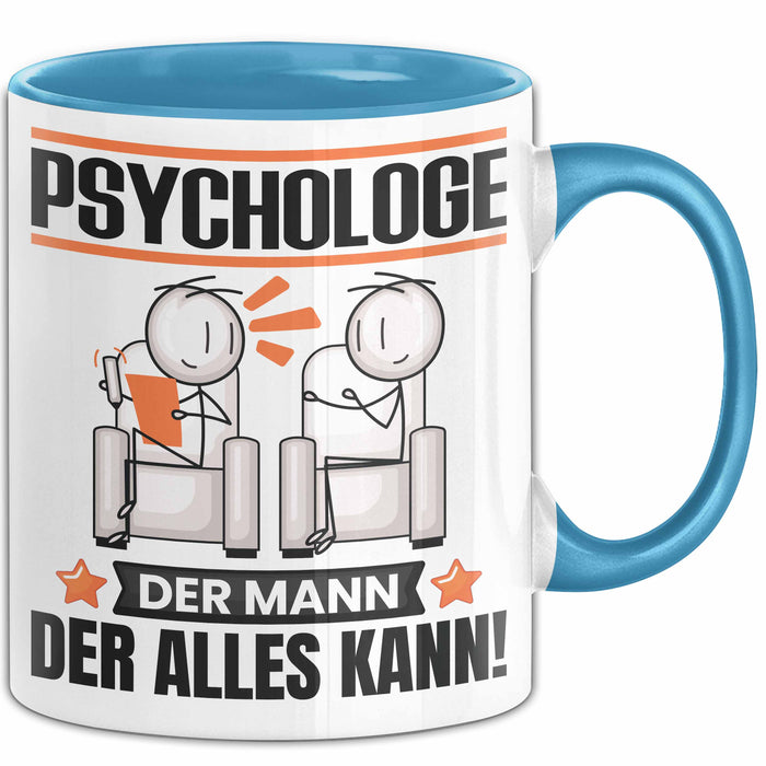 Psychologe Tasse Geschenk für Psychologe Der Mann Der Alles Kann Geschenkidee zum Geburtstag Blau Trendation