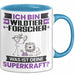 Wildtierforscher Tasse Geschenk für Wildtierforscher Geburtstag Lustiger Spruch Kaffee-Becher Was Ist Deine Superkraft Blau Trendation