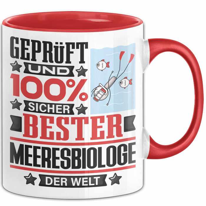 Meeresbiologe Geschenk Lustiger Spruch für Meeresbiologe Geschenkidee Bester Meeresbiologe Der Welt Rot Trendation