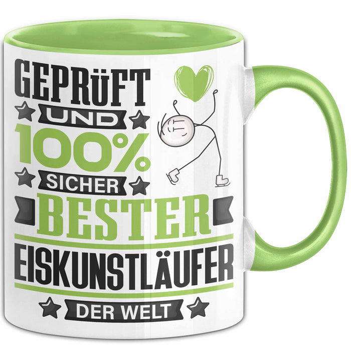 Eiskunstläufer Geschenk Lustiger Spruch für Eiskunstläufer Geschenkidee Bester Eiskunstläufer Der Welt Grün Trendation