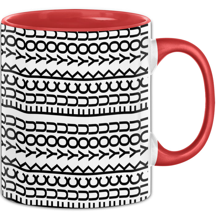 Fuc* You Tasse Lustiges Geschenk Allover-Print Quer Lesen Trendation
