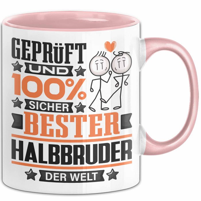 Halbbruder Geschenk Lustiger Spruch für Halbbruder Geschenkidee Bester Halbbruder Der Welt Rosa Trendation